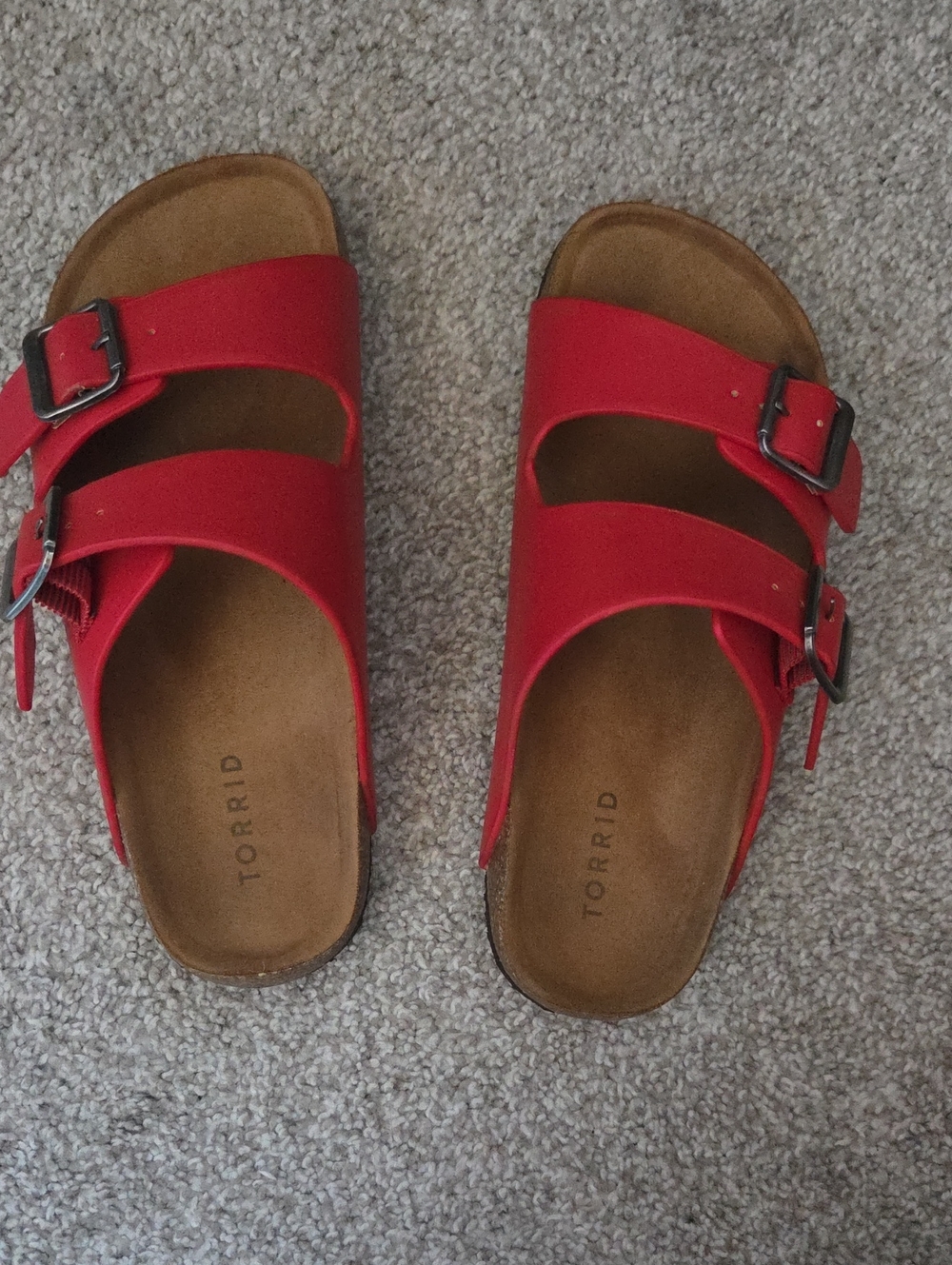 torrid Red Adjustable Double-Buckle Slide Sandals